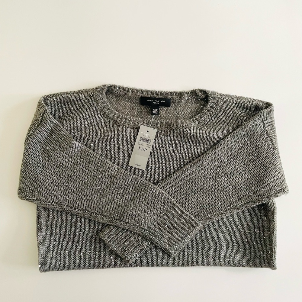 Ann Taylor Petite Sequin Tunic Sweater